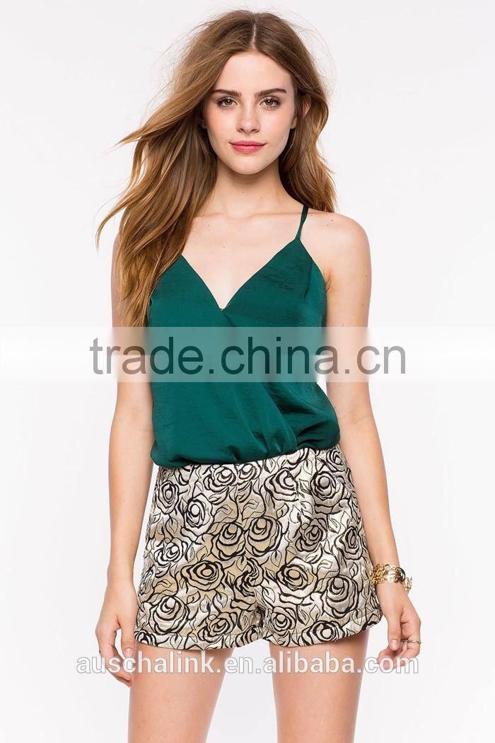 summer new style women trendy golden rose dance shorts