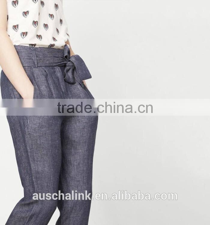 2017 new arrival women linen pants new pattern low price