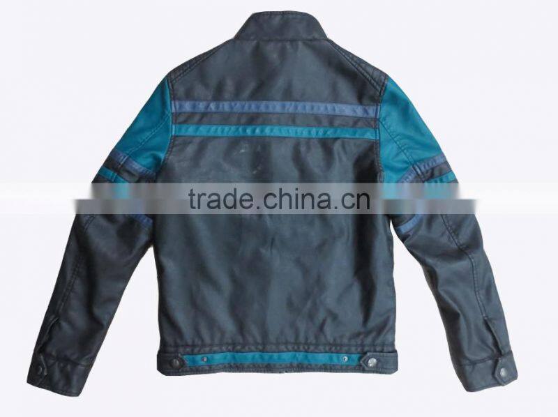 Fashion sport style winter leather varisty jacket for men
