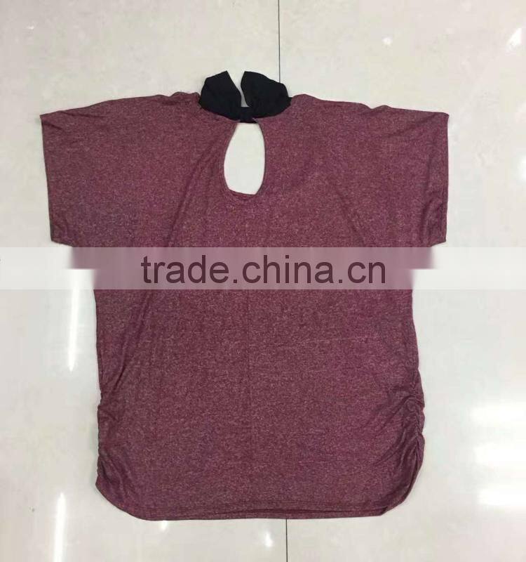 Women batwing-sleeved cotton t-shirt China stock clothing