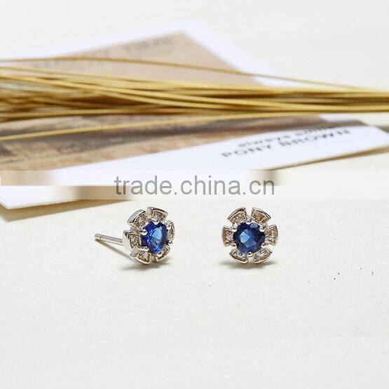 Exquisite Cheap beautiful flower 925 sterling silver earring with AAA CZ stone
