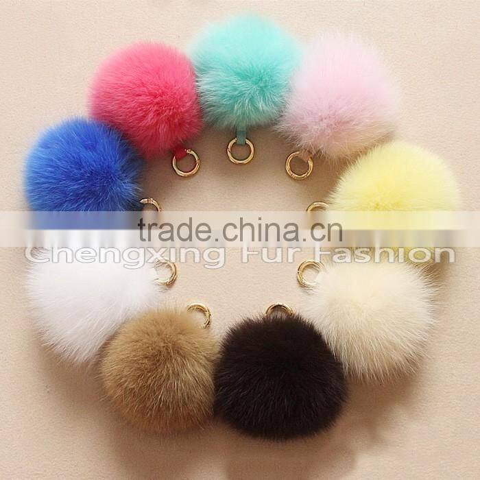 CX-R-32 Fashion Genuine Fox Fur Ball Key Chain