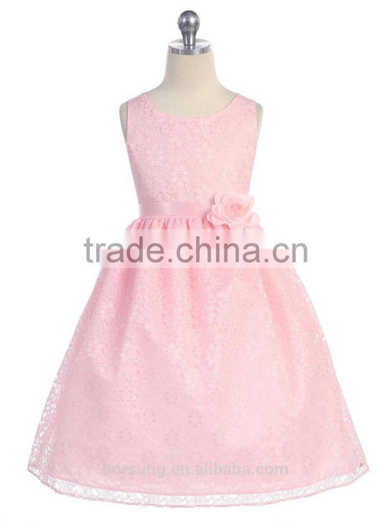 Summer Fashion Royal Blue Lovely Floral Decoration Flowers Wedding Dresses Of 9 Years Old Lace Flower Girl Dress