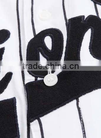 mens cheap white pinstripe union baseball t-shirt -bulk wholesale clothing made in China