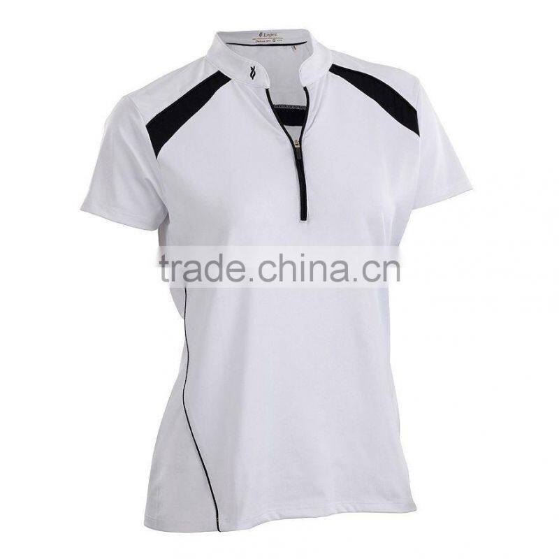 Dri-fit Moisture-wicking lightweight performance Mandarin collar Contrast piping women golf POLO shirts fashion design new