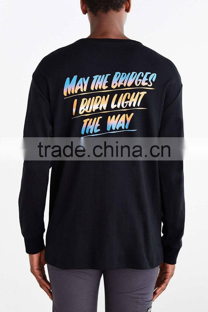 Cut and sew design long sleeves custom tshirt