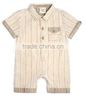 3 months to 18 months Linen Cotton Stripe Boys Rompers
