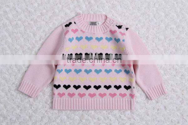 Fashion knitted heart jacquard pullover sweater