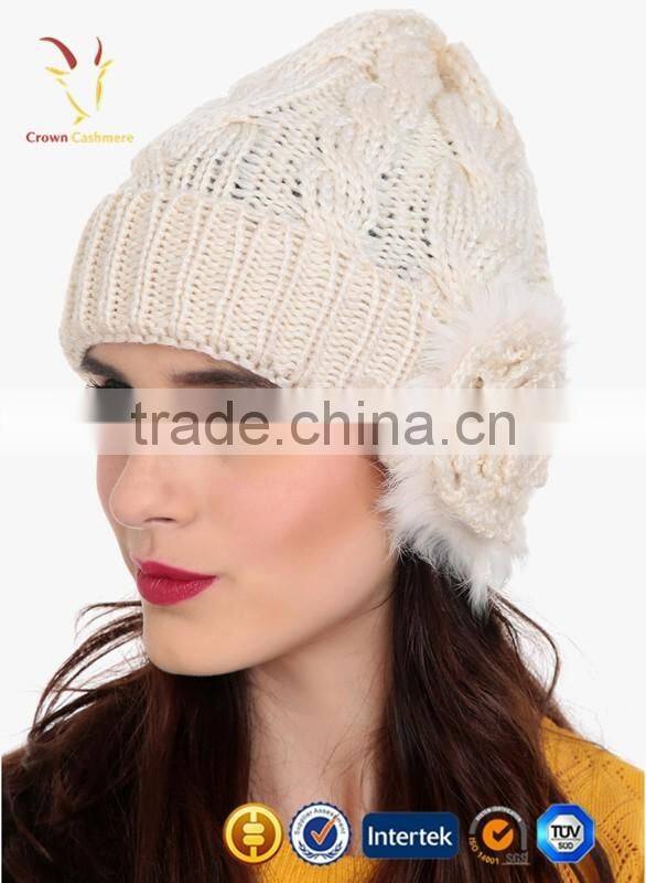 Women Knitted Cashmere Wool Winter Beanie Hat