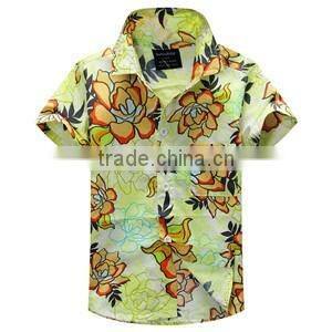 Boys summer short sleeve t shirt new arrival fashion aloha Hawaiian floral shirt for boy