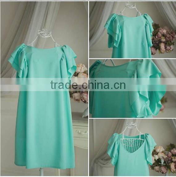 Mint Mother Daughter Matching Dress Chiffon Bridesmaid Dress Backless Summer Dresses