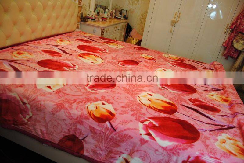 Super warm 100% polyester raschel blanket