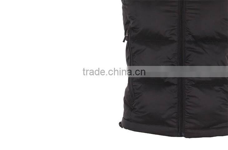 W1001 women cheap black stand collar down vest