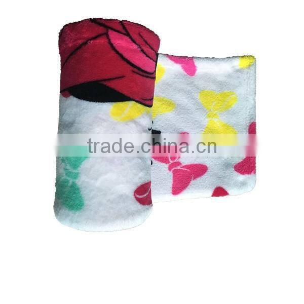 wholesale high quality throw printed coral fleece blanket