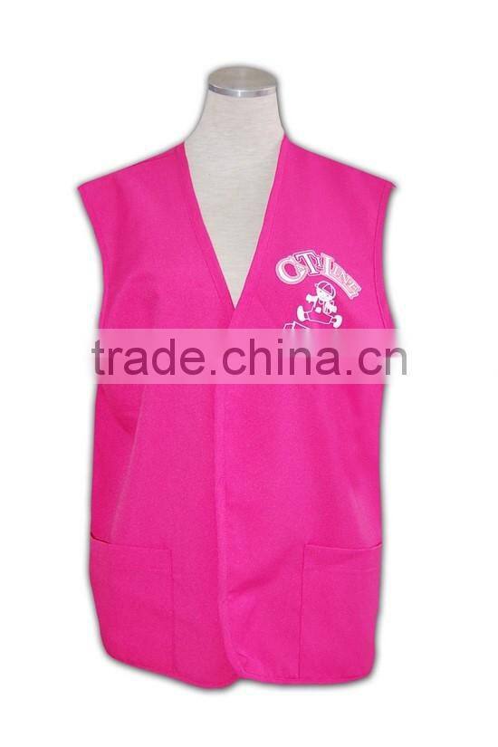 China manufactory high quality vivid color unisex tailored front open vest