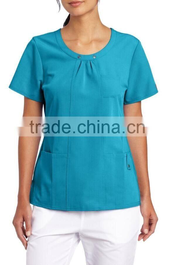 scrubs women's xtreme stretch junior fit scoop neck top hospital uniform