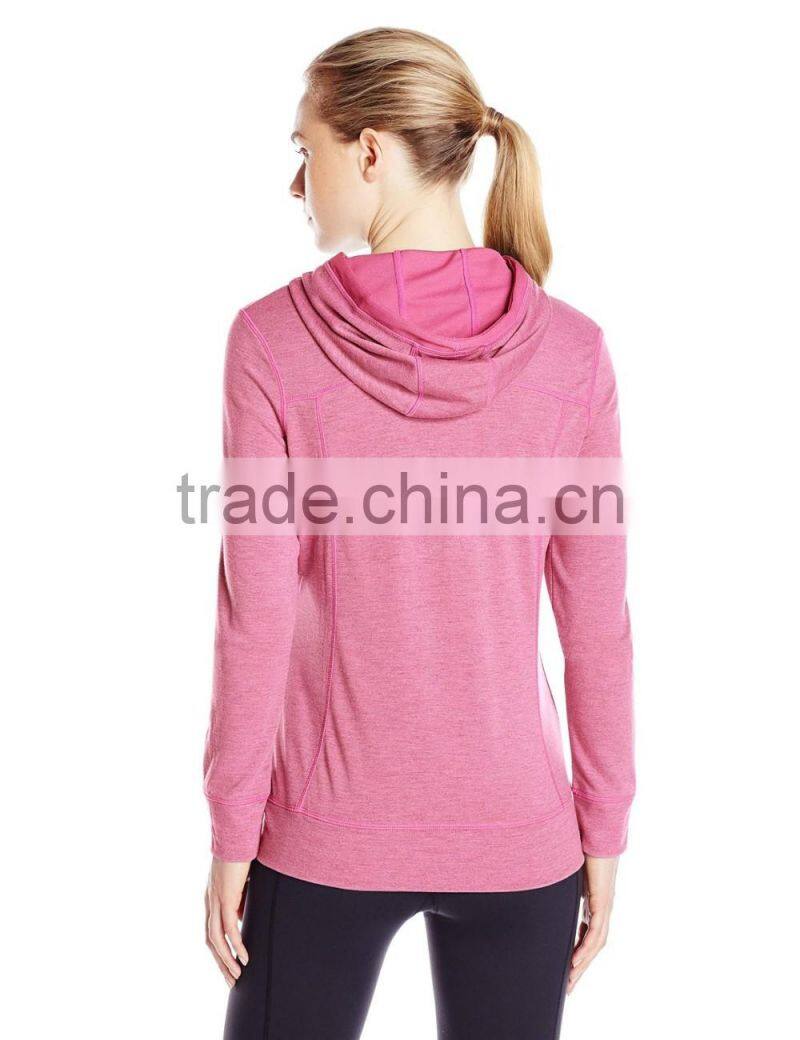 Women's Heathered Knit Zipper-up Hoodie