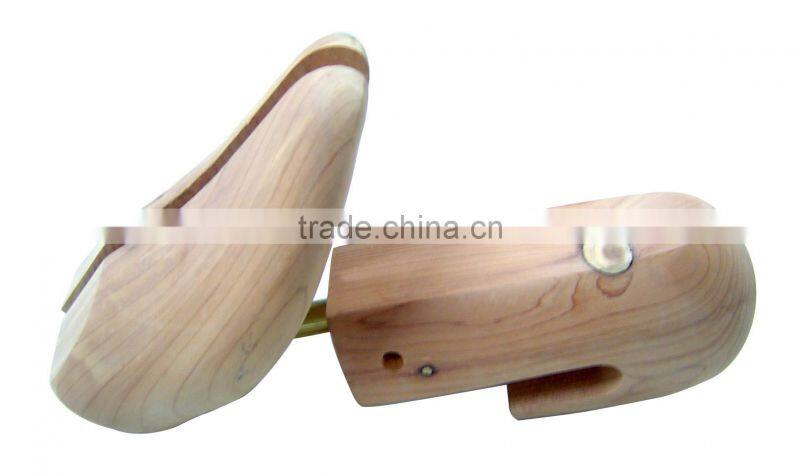 Colorful beech wood shoe tree and stretcher