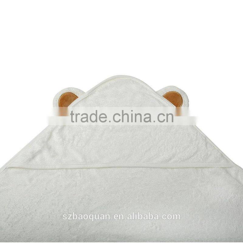 OEKO manufacturer custom packaging and private label 100% organic bamboo hooded baby towel without dyeing