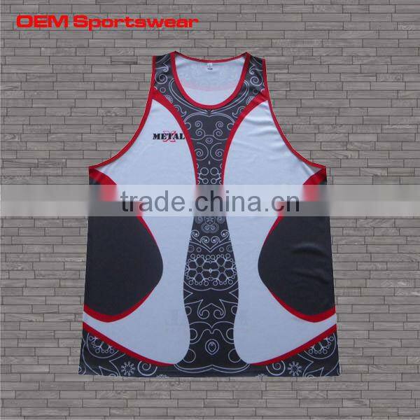 Custom full sublimation singlet vest in training cool design