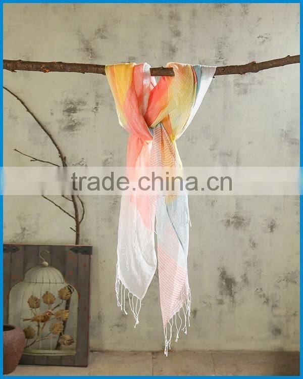 Japan hot selling fashion colourful stripe scarf