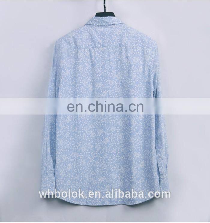 OEM Hawaiian shirts mens cotton print design long sleeve shirts