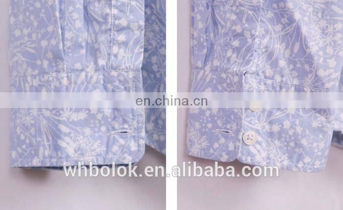 OEM Hawaiian shirts mens cotton print design long sleeve shirts