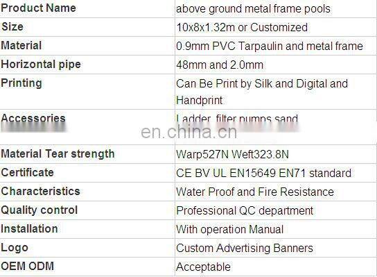 Inflatable Steel Frame jacuzzi ground Pool for holiday time