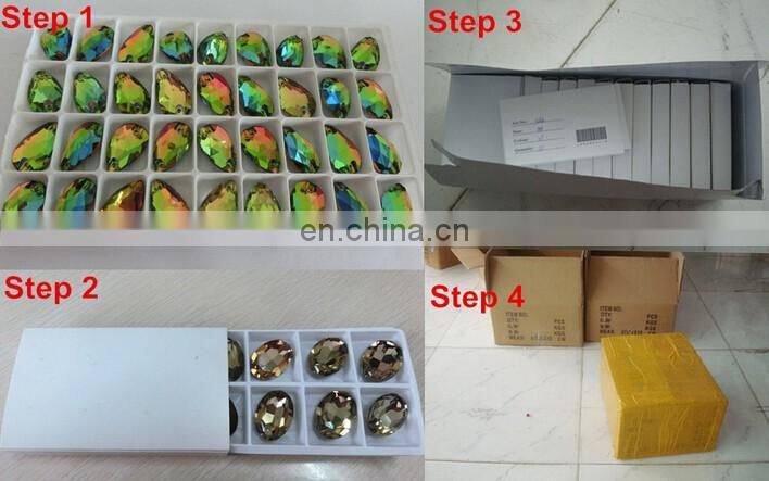 DZ-3065 drop shape crystal ab color sew on rhinestones for clothing