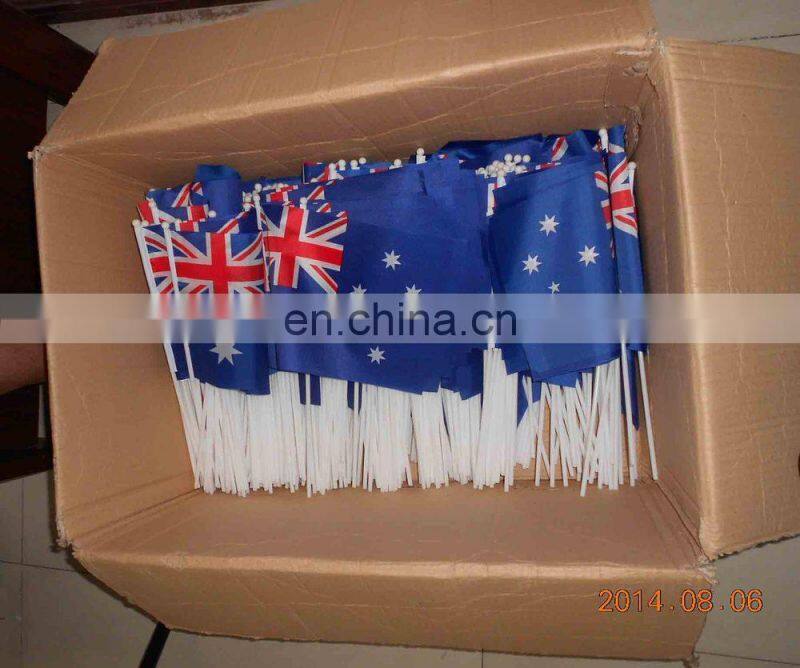 custom blue black white rectangle shape hand flag