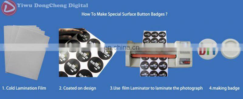 Honed Badge sample making by A4 Photo Texture Cold Laminating Film