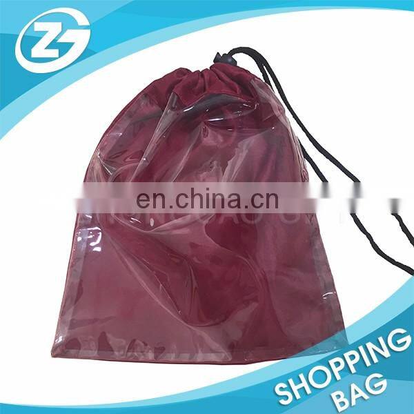 Promotion Custom Logo Screen Printed Cosmetic Waterproof Cheap Transparent Clear PVC Drawstring Travel Packaging Bag