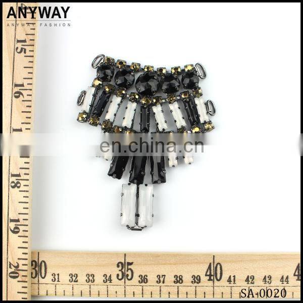 wholesale white and black rhinstone crystal connector for bikini for women shoes in bulk