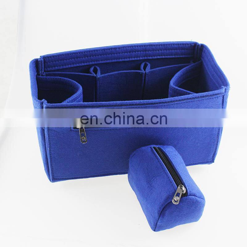 felt cosmetic purse insert bag organizer, travel makeup bag in bag tidy pouch
