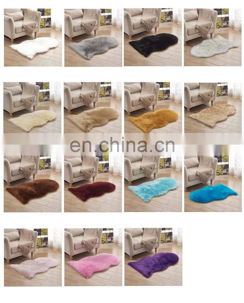 Brand new long hair pile acrylic polyester synthetic sheepskin carpets with high quality