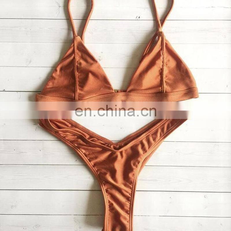 2019 Summer Swimwear Women Two Pieces Bikini Set Solid Padded Push Up Swimwear Swimsuit Pool badeanzug damen New Arrival