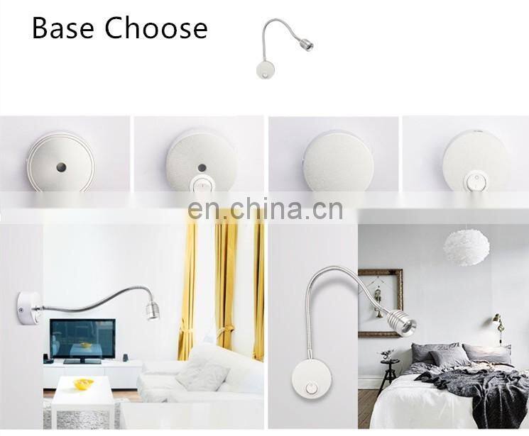 Led 1w 110v 220v wall mounted hotel bedroom bed headboard warm white and cool white reading lamp