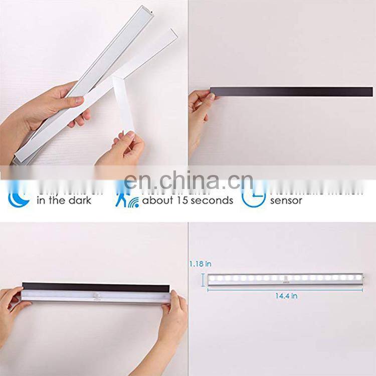 Motion Sensor Closet Lights, DIY Stick-on Anywhere Portable 20 LED Wireless Sensing Cabinet Light, Charging Stairs/Step/Night