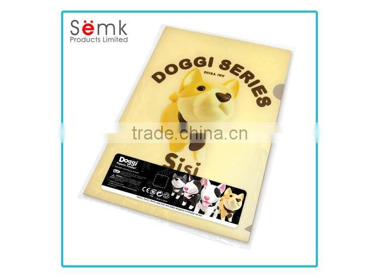 Semk factory cheap plastic file folder cover dog clear plastic document folder