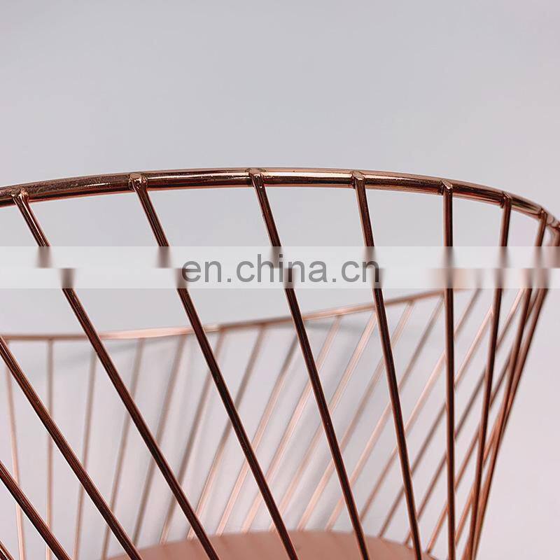 Countertop Fruits Bowl Food Holder Steel Mesh Rack Kitchen Drawer Gold Iron Baskets Metal Fruit Wire Basket