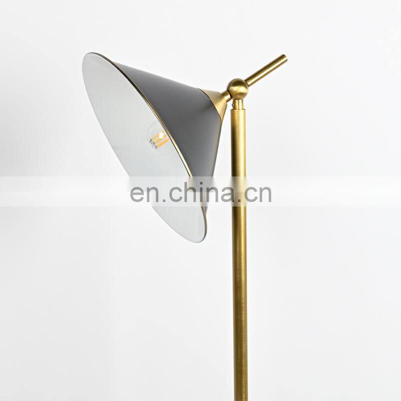 Modern Concise Black Marble Iron Decoration Daylight Floor Lamp