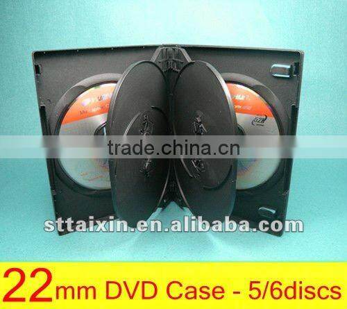 22mm plastic multi dvd box with 2trays for 5discs / 6discs