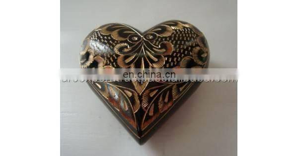 hand painted heart shaped antique urn