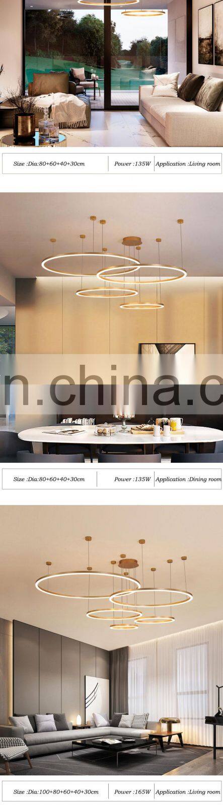 Wholesale Price Residential Decoration Circle Rings Acrylic Modern LED Chandelier Light