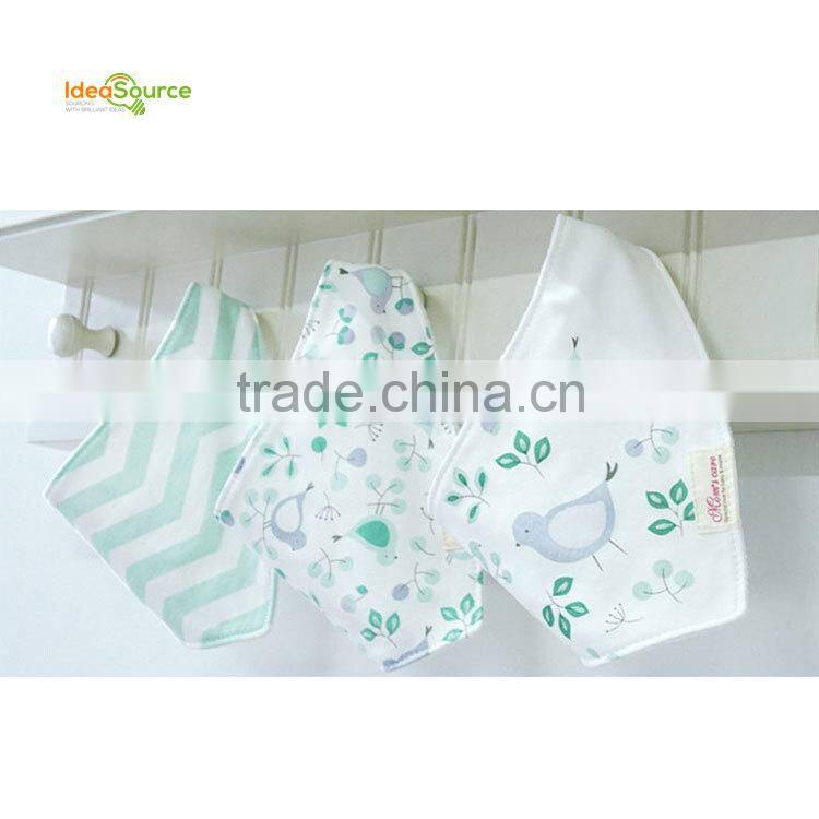 Top grade 100% cotton 3pcs set/lovely bandana bibs/new baby bibs