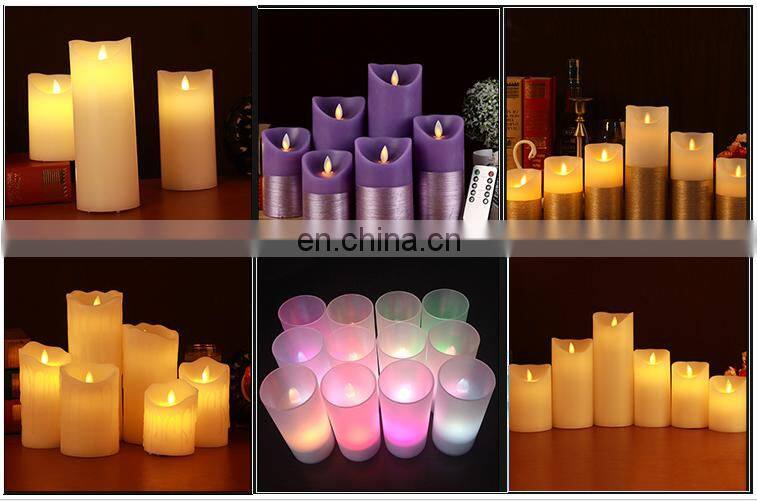 Plastic High Quality Led Candle Light Electric Candle With 2 Buttons Remote Control