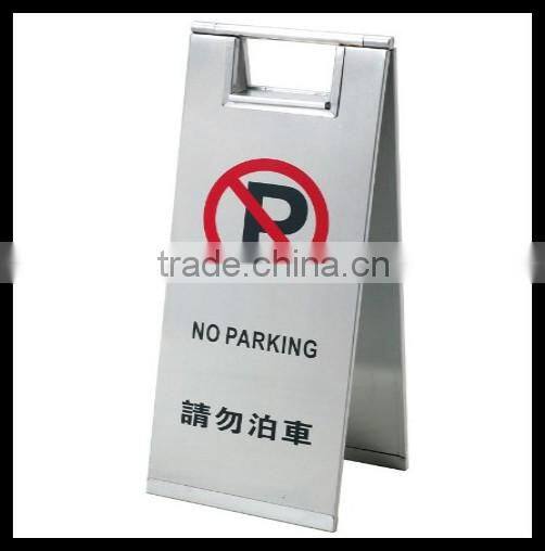 Rose Gold Folding metal Parking floor stand sign_ Pedestal Signs Stand_Portable Hotel Parking Signs manufacturer