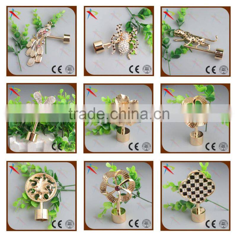 Europe curtain finials design with diamond decoration fancy style