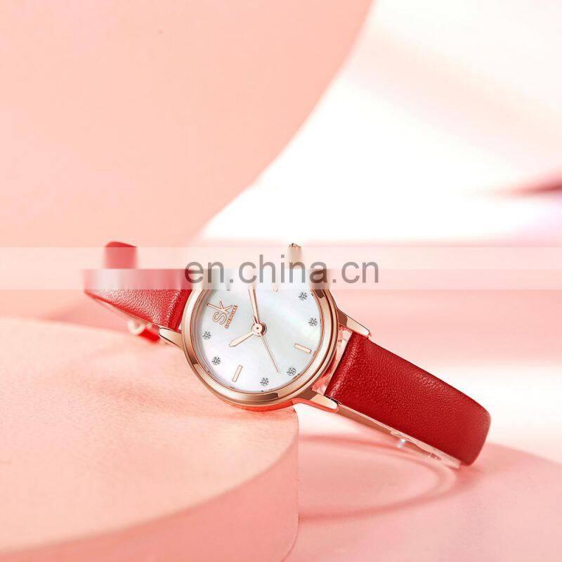 SHENGKE Chinese Classic Red Watches K9024 Small Dial Watch Ultra Lady Wrist Watches Fancy Chic Women Handwatch