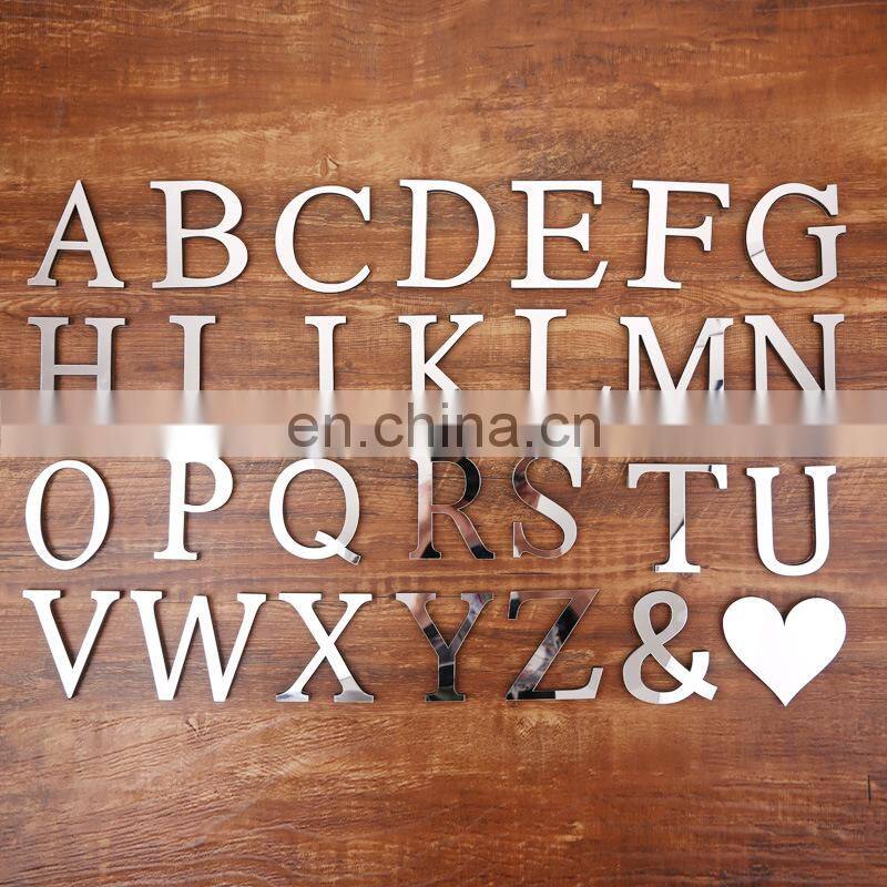 English letters Acrylic Mirror 3D DIY wall stickers home Modern personality Home English Sticker